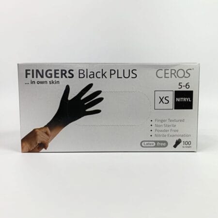 Рукавички нітрілові Ceros чорні 5.5 г розмір XS