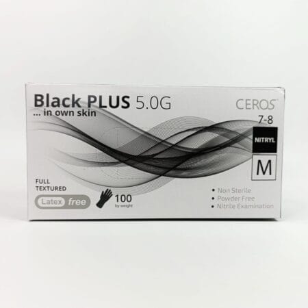 Рукавички нітрілові Ceros чорні 5.5 г розмір M