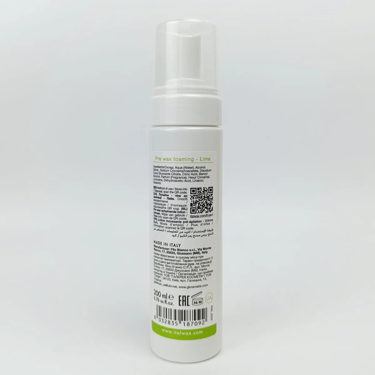 Лайм TOPline ItalWax, піна-лосьйон до депіляції, 200 мл - Зображення 2
