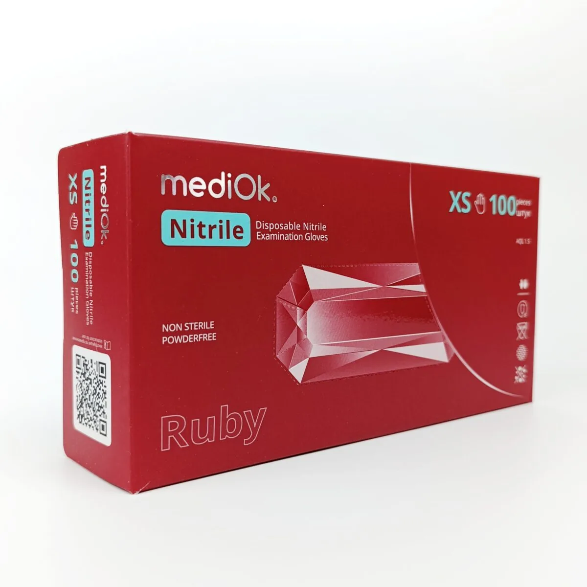 Нітрилові рукавички MediOK бордові розмір XS без пудри 4 г - Зображення 3