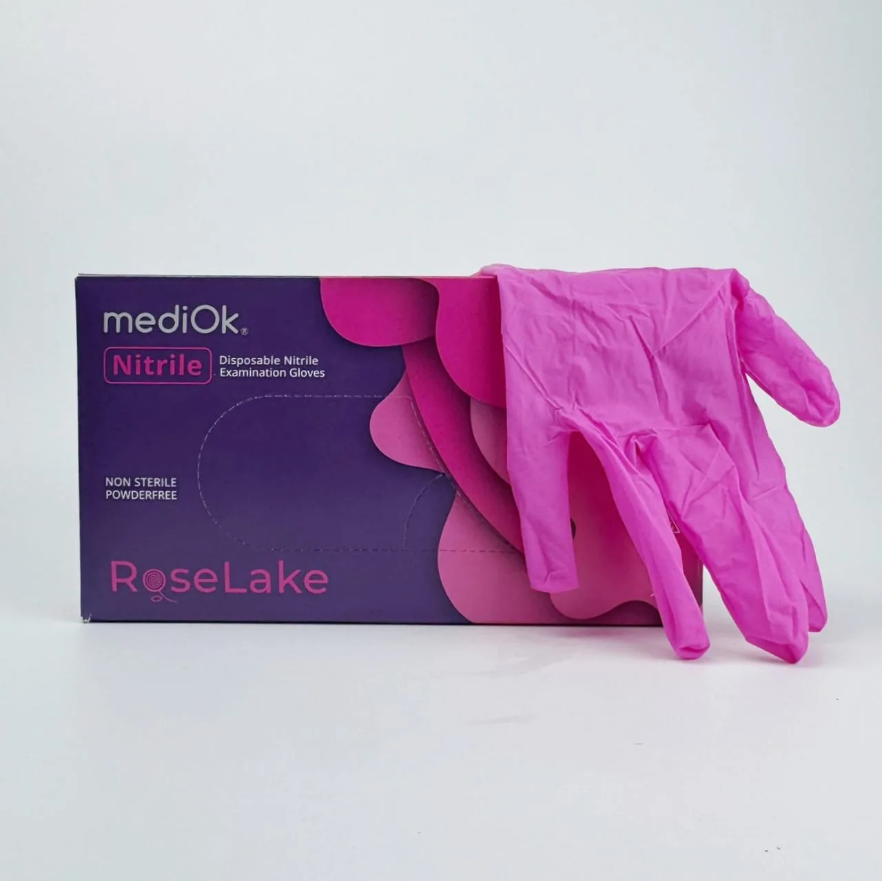 Рукавички нітрилові MediOk Rose Lake розмір M рожеві - Зображення 2