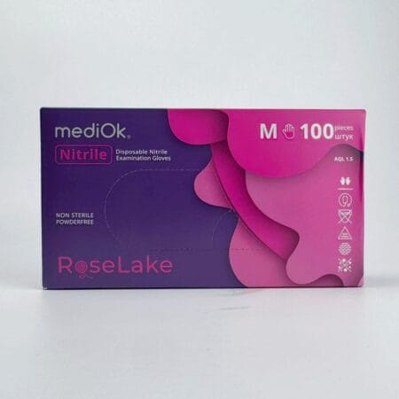 Рукавички нітрилові MediOk Rose Lake розмір M рожеві