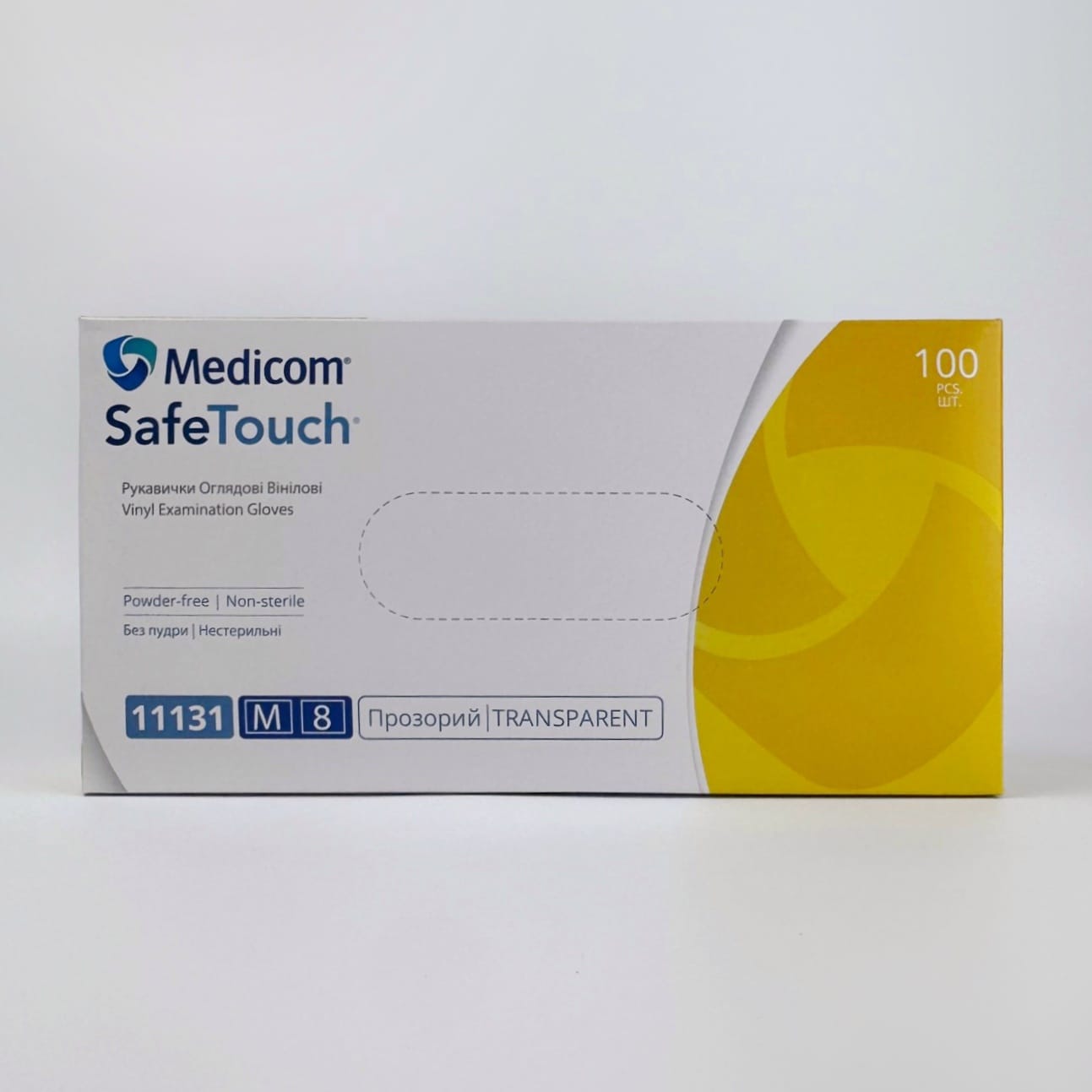 Рукавички вінілові Medicom прозорі розмір M | IPRO