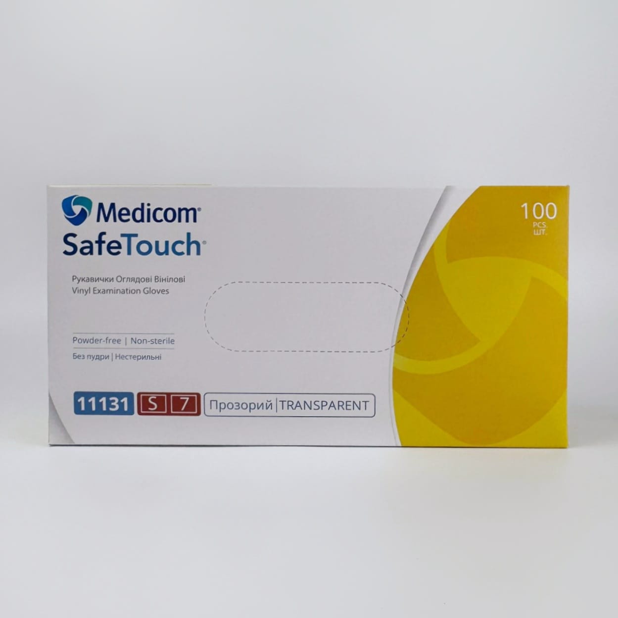Рукавички вінілові Medicom прозорі розмір S | IPRO