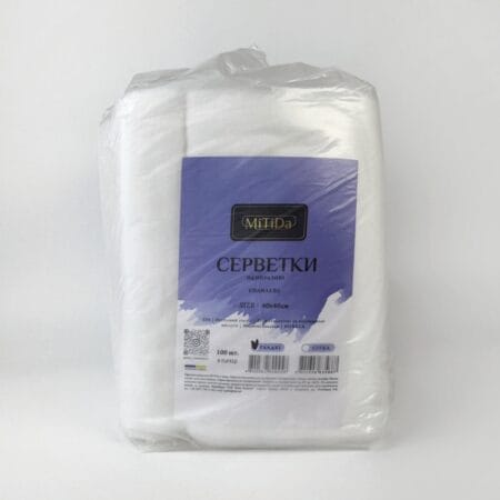 Серветки гладкі 40х40 100 шт в пач